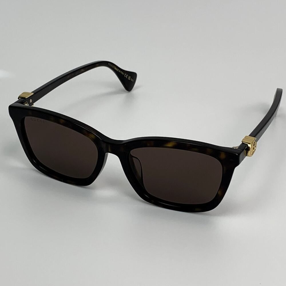 New Gucci Sunglasses Gg1596sk 003 Dark Havana/Dark Brown Unisex Authentic